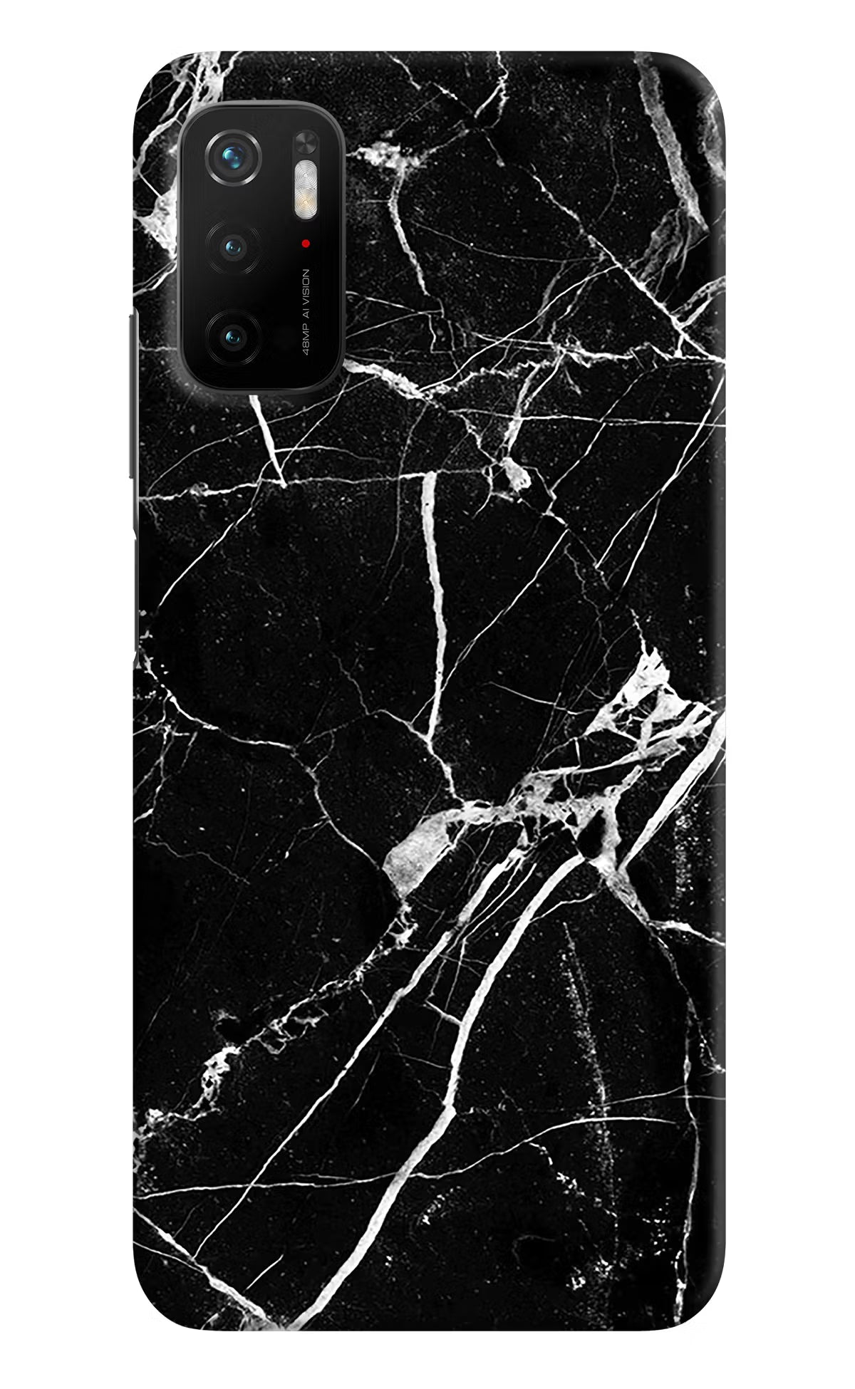 Black Marble Pattern Poco M3 Pro 5G Hard Case Back Cover by Casekaro