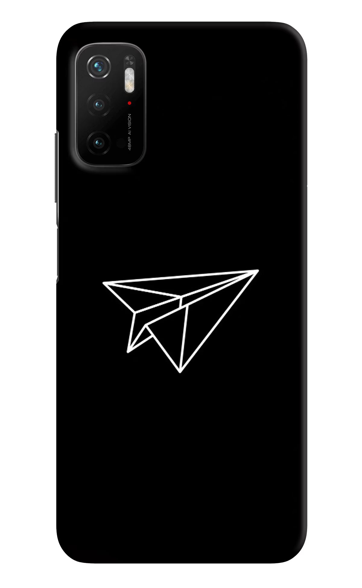 Paper Plane White Poco M3 Pro 5G Hard Case Back Cover by Casekaro