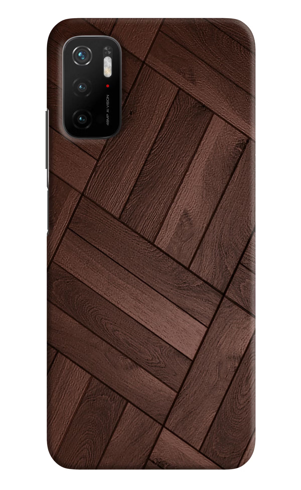 Wooden Texture Design Poco M3 Pro 5G Hard Case Back Cover by Casekaro