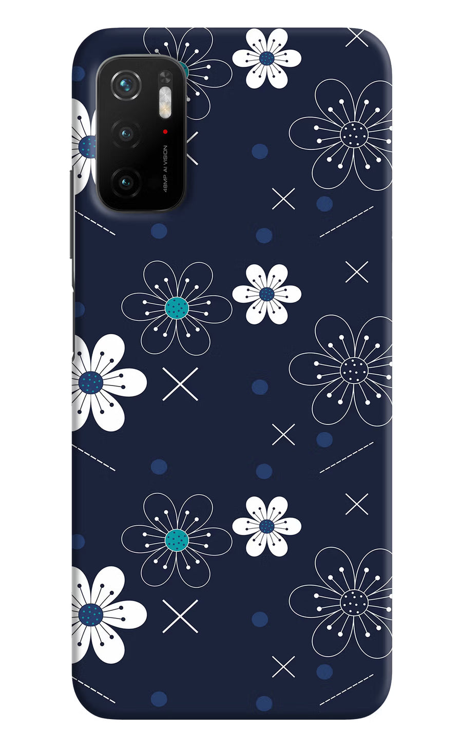 Flowers Poco M3 Pro 5G Back Cover, Hard case