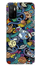Space Abstract Poco M3 Pro 5G Hard Case Back Cover by Casekaro