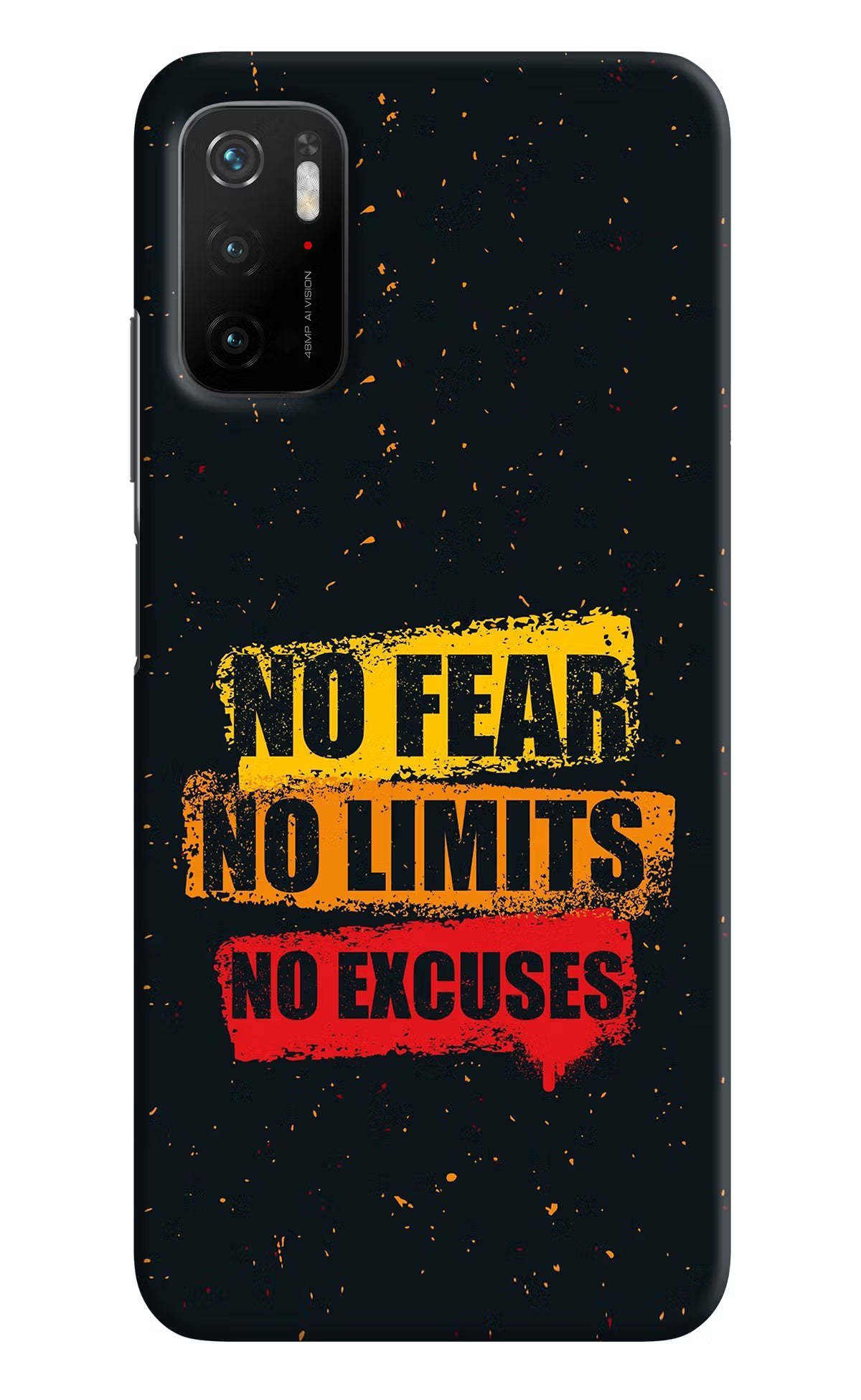 No Fear No Limits No Excuse Poco M3 Pro 5G Hard Case Back Cover by Casekaro