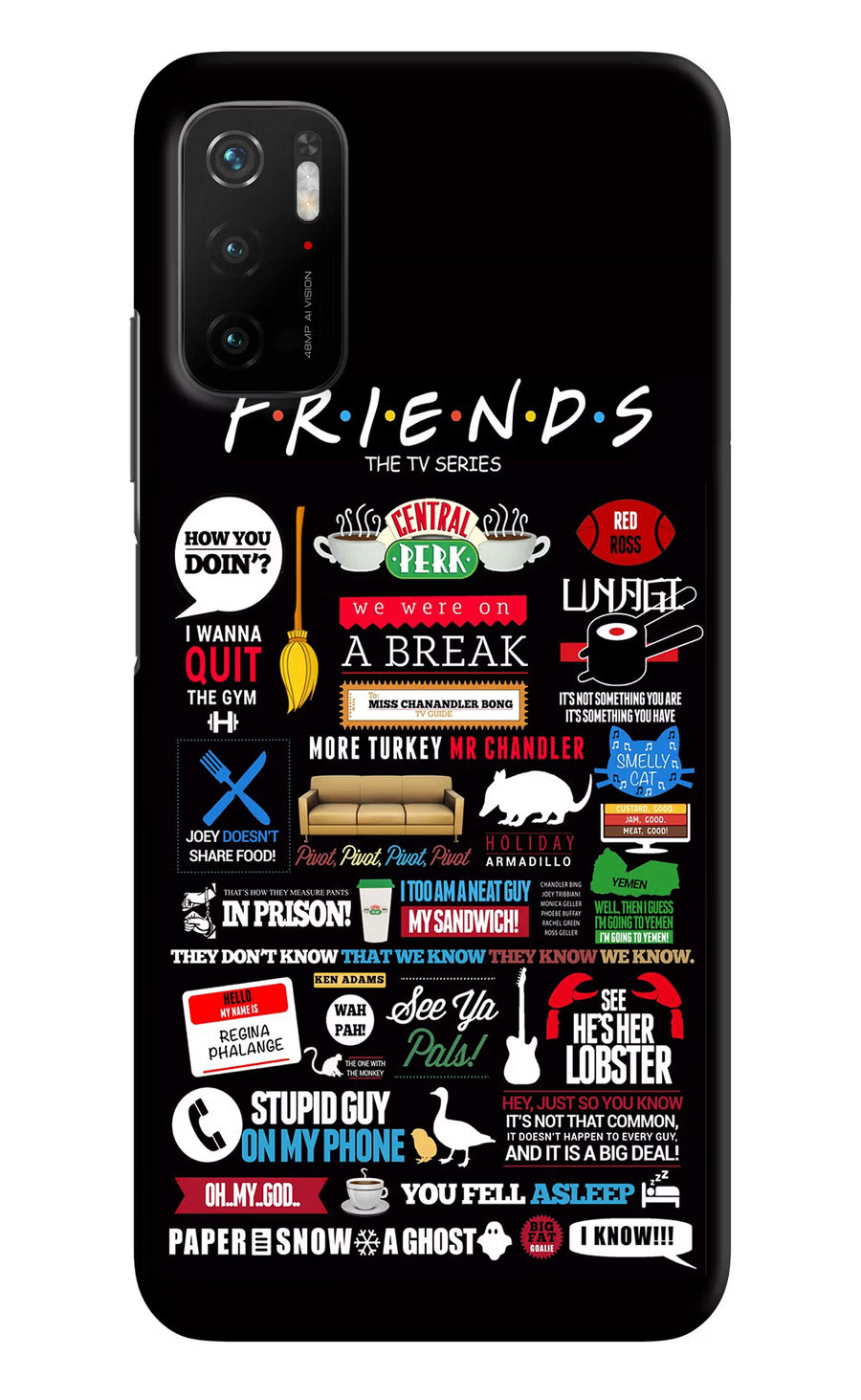 FRIENDS Poco M3 Pro 5G Back Cover, Hard case
