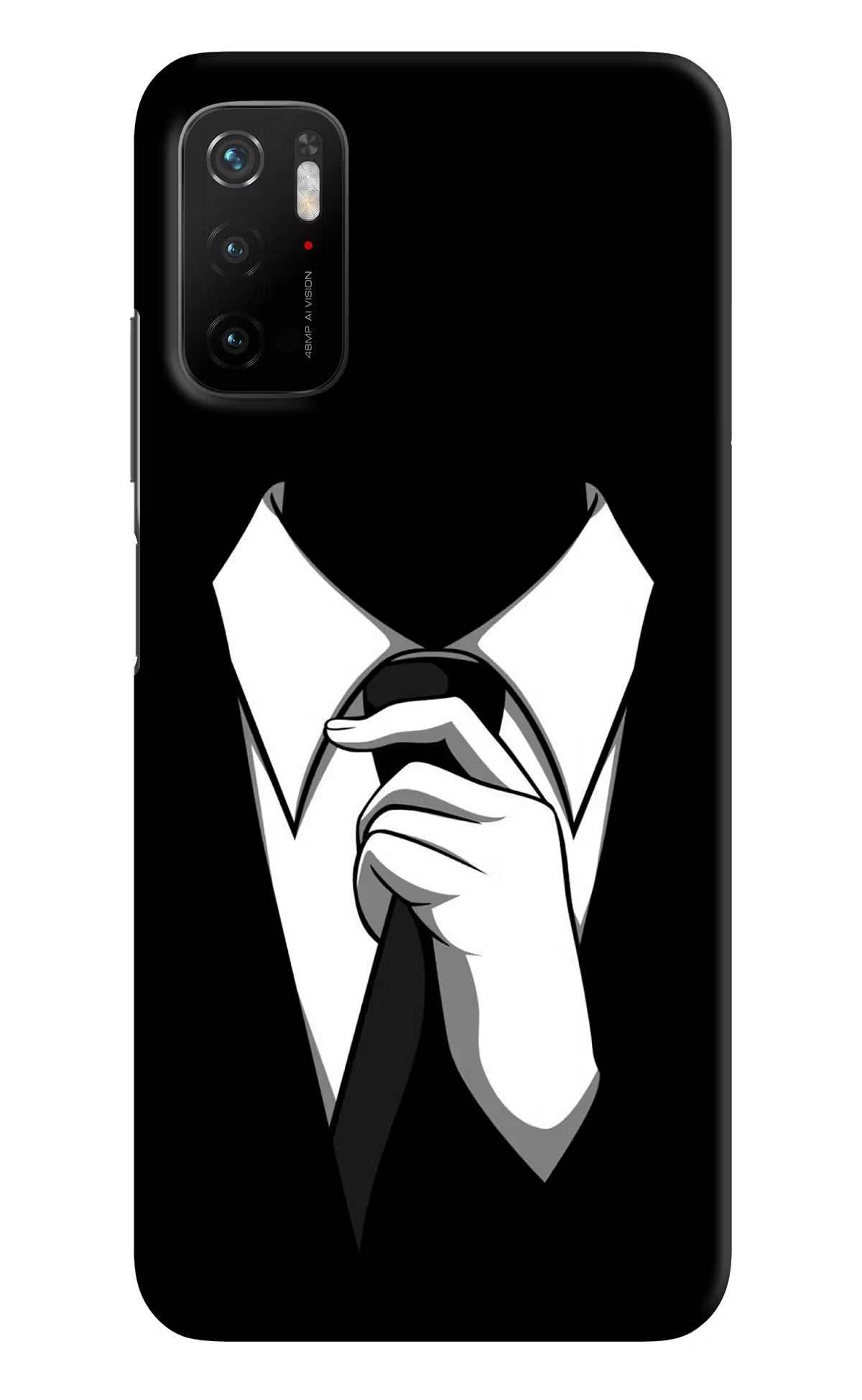 Black Tie Poco M3 Pro 5G Hard Case Back Cover by Casekaro