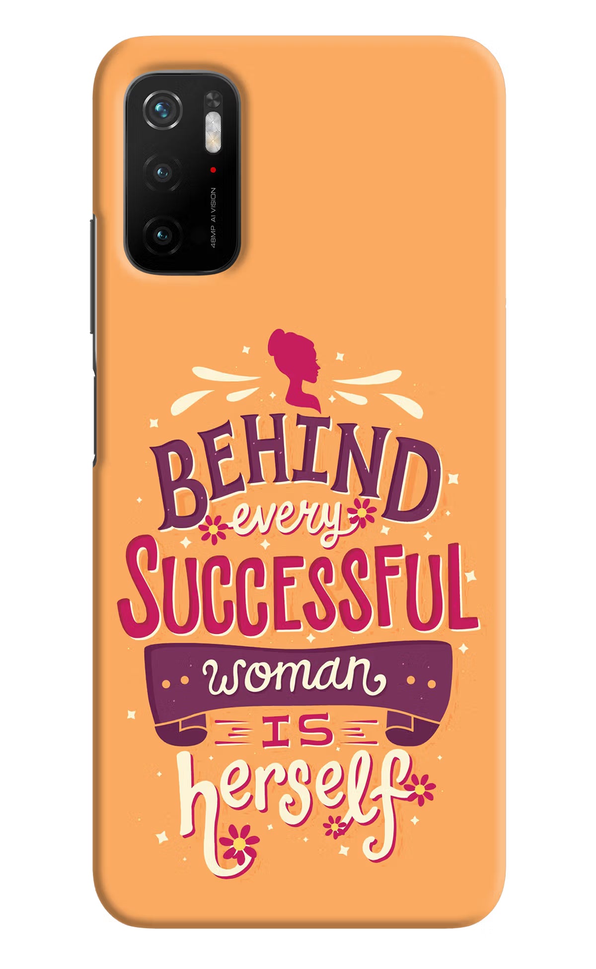 Behind Every Successful Woman There Is Herself Poco M3 Pro 5G Hard Case Back Cover by Casekaro