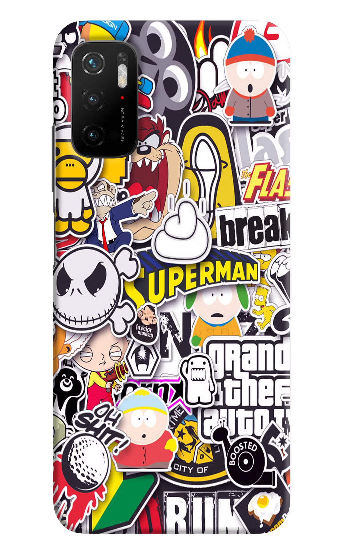 Sticker Bomb Poco M3 Pro 5G Hard Case Back Cover by Casekaro
