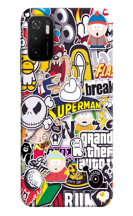 Sticker Bomb Poco M3 Pro 5G Hard Case Back Cover by Casekaro