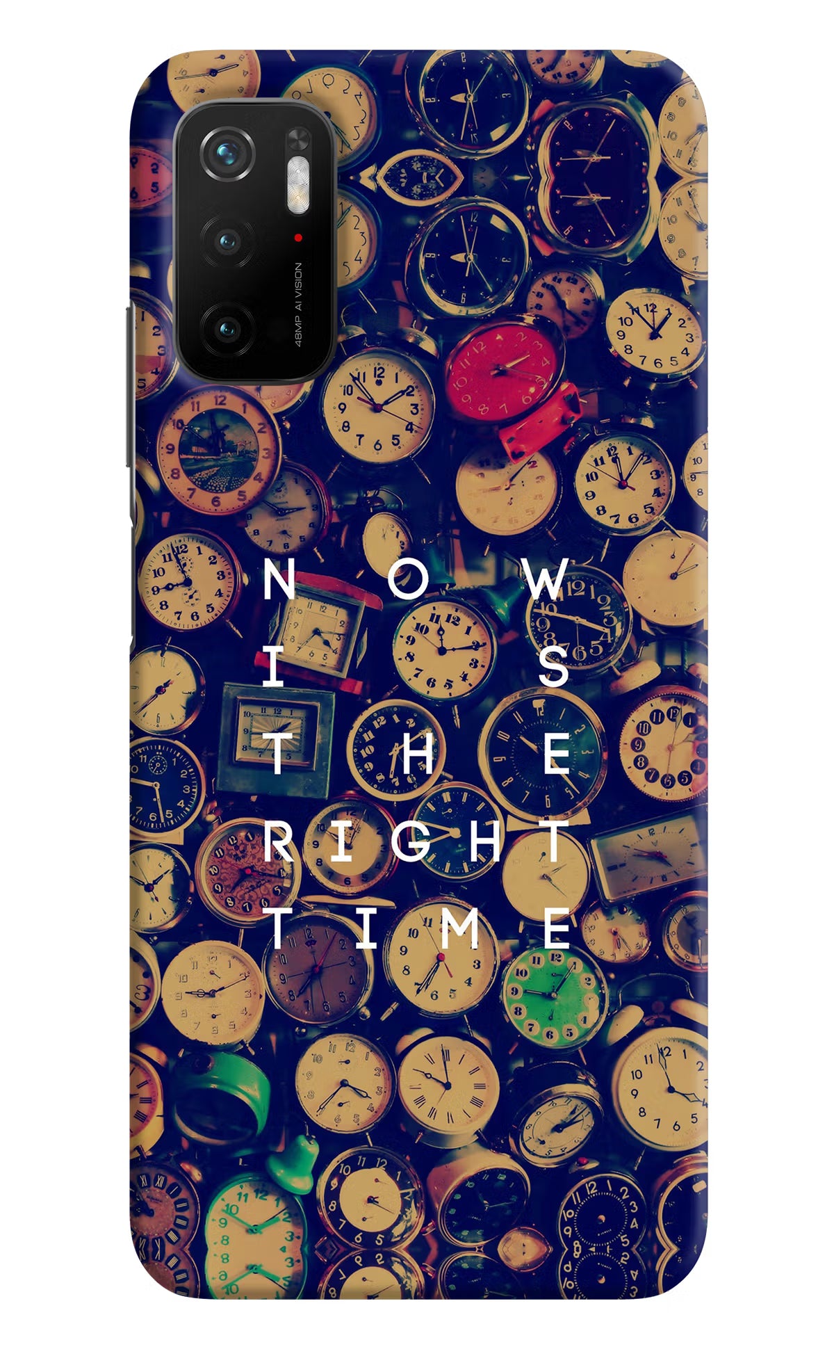 Now is the Right Time Quote Poco M3 Pro 5G Hard Case Back Cover by Casekaro