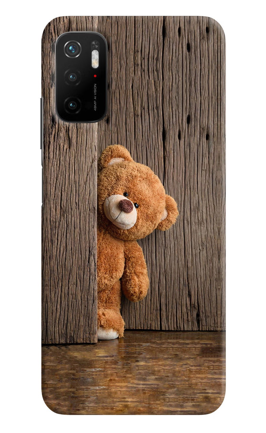 Teddy Wooden Poco M3 Pro 5G Back Cover, Hard case