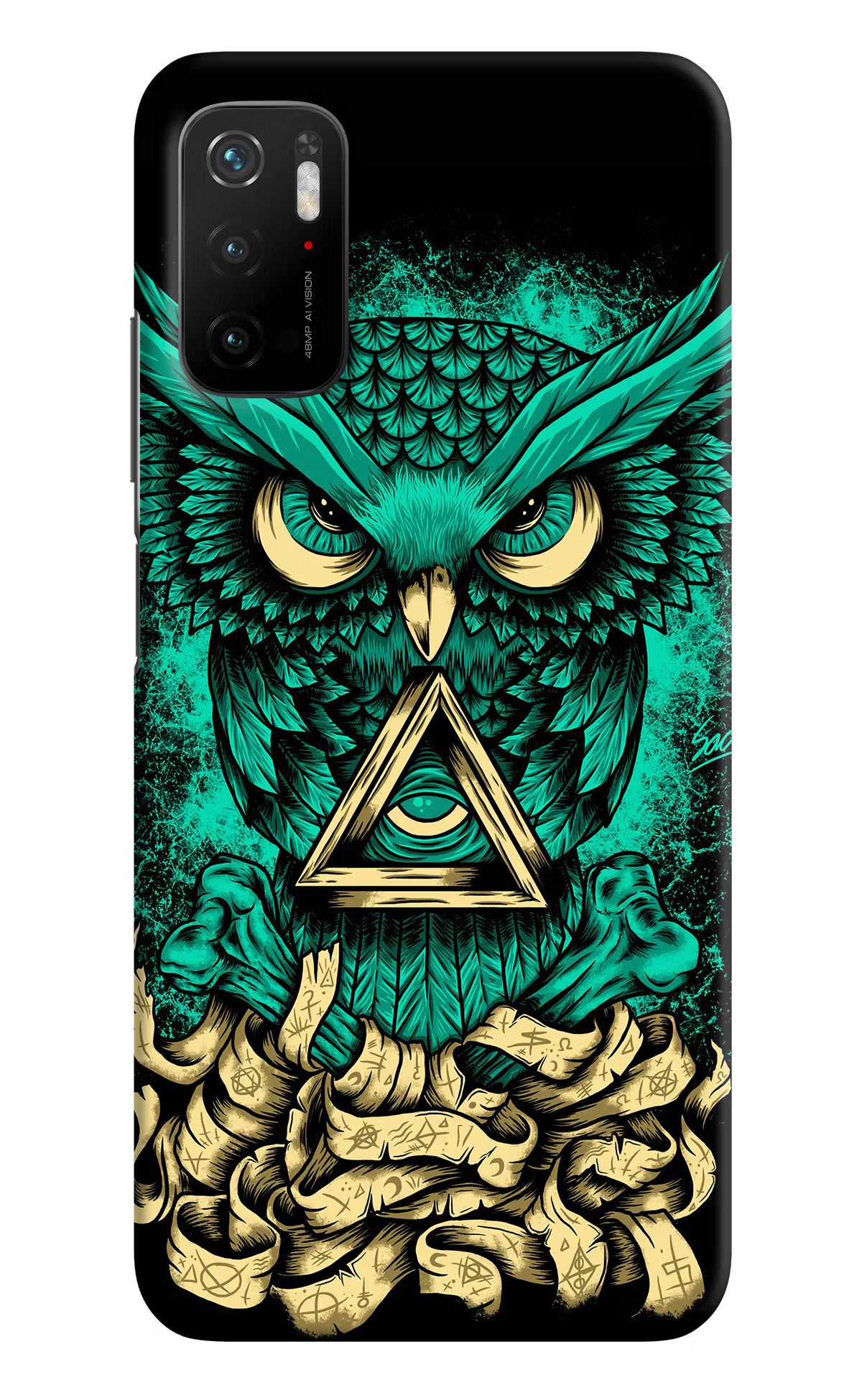 Green Owl Poco M3 Pro 5G Hard Case Back Cover by Casekaro