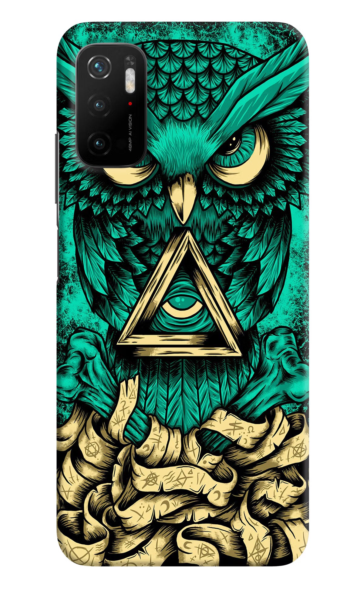 Green Owl Poco M3 Pro 5G Hard Case Back Cover by Casekaro