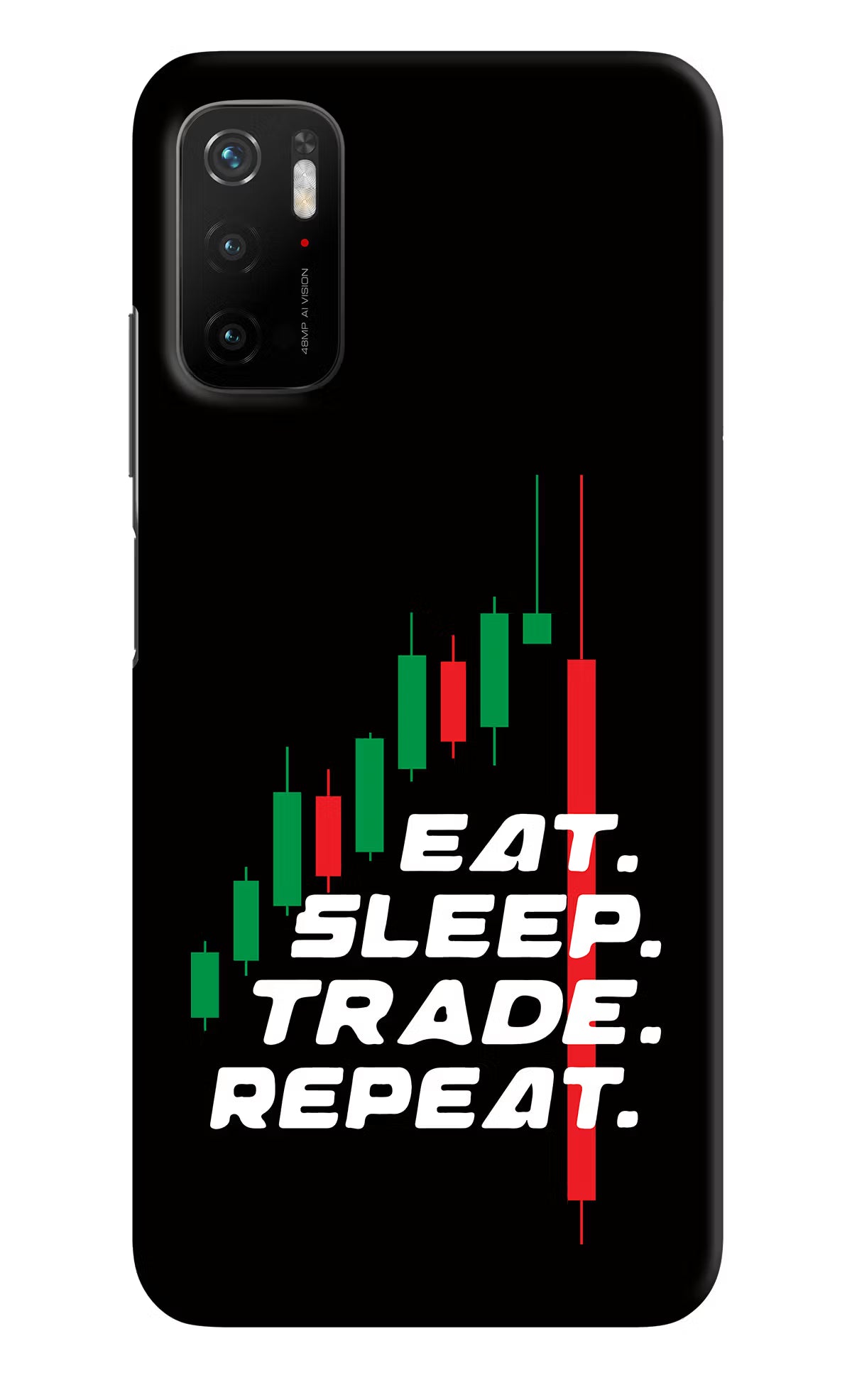 Eat Sleep Trade Repeat Poco M3 Pro 5G Hard Case Back Cover by Casekaro