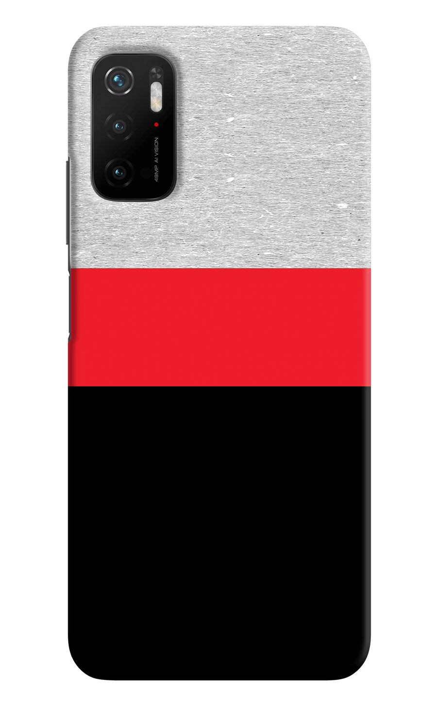 Tri Color Pattern Poco M3 Pro 5G Back Cover, Hard case