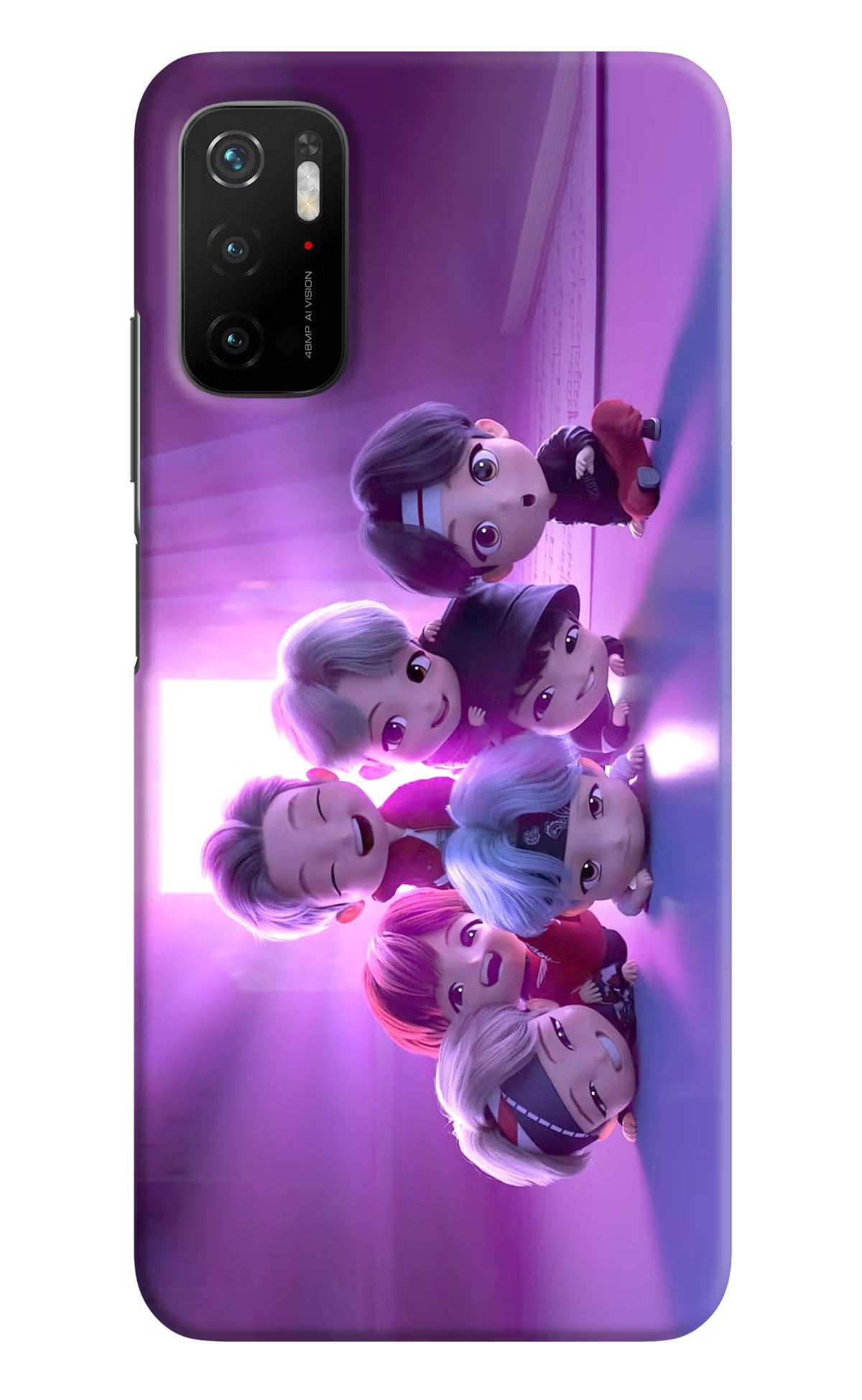 BTS Chibi Poco M3 Pro 5G Hard Case Back Cover by Casekaro