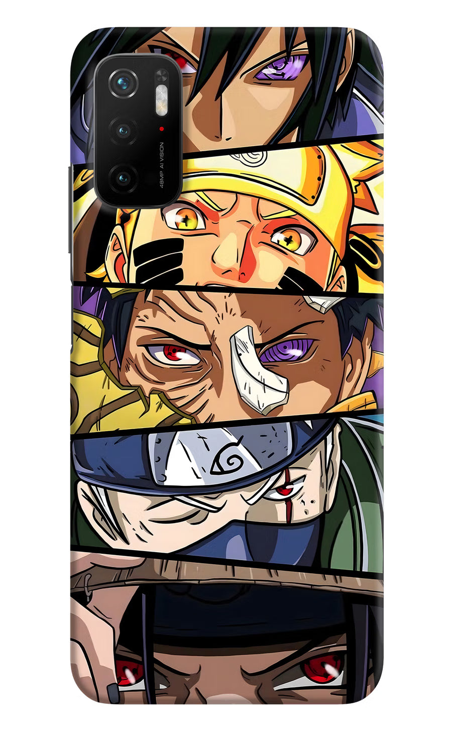 Naruto Character Poco M3 Pro 5G Back Cover, Hard case