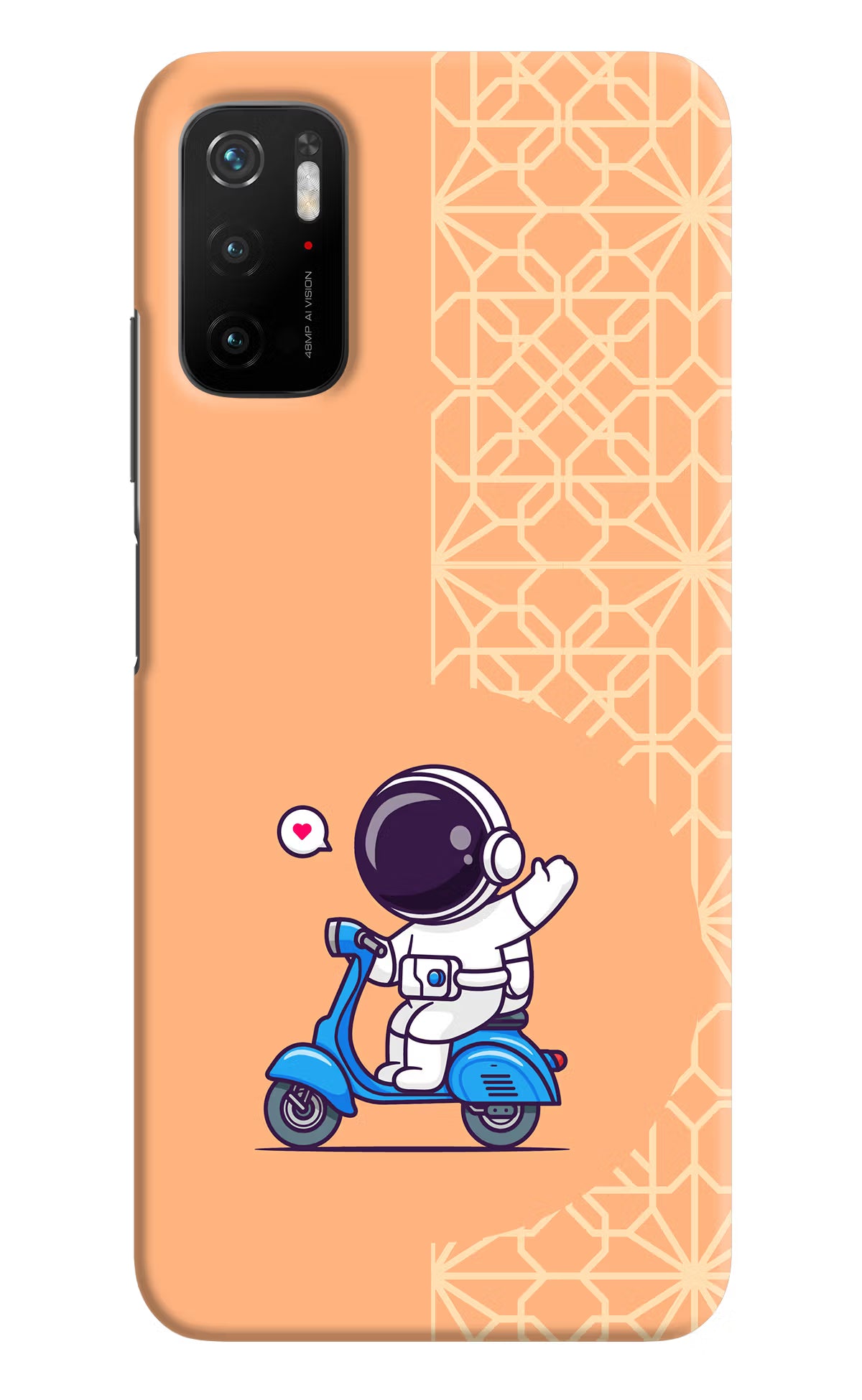 Cute Astronaut Riding Poco M3 Pro 5G Hard Case Back Cover by Casekaro
