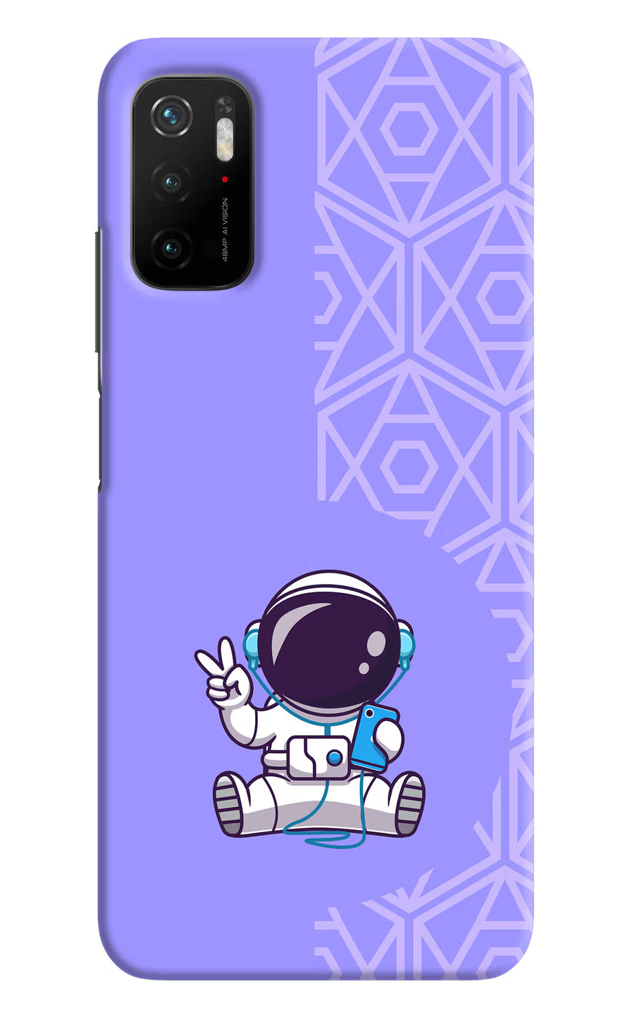 Cute Astronaut Chilling Poco M3 Pro 5G Back Cover, Hard case