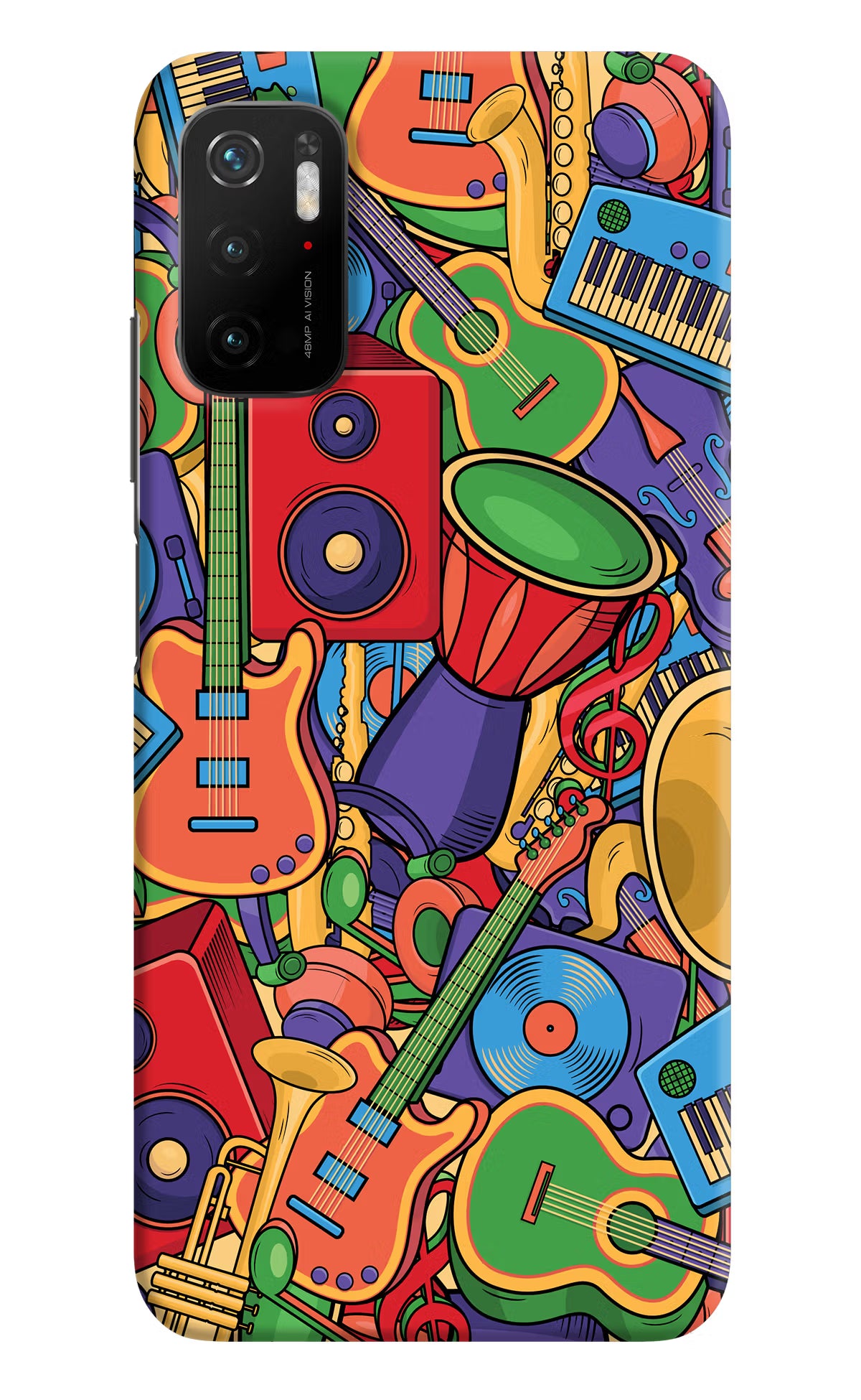 Music Instrument Doodle Poco M3 Pro 5G Hard Case Back Cover by Casekaro