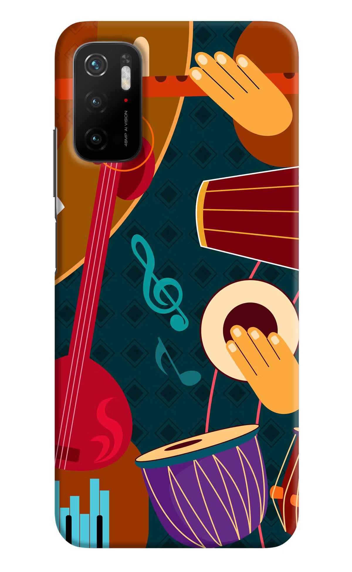 Music Instrument Poco M3 Pro 5G Hard Case Back Cover by Casekaro
