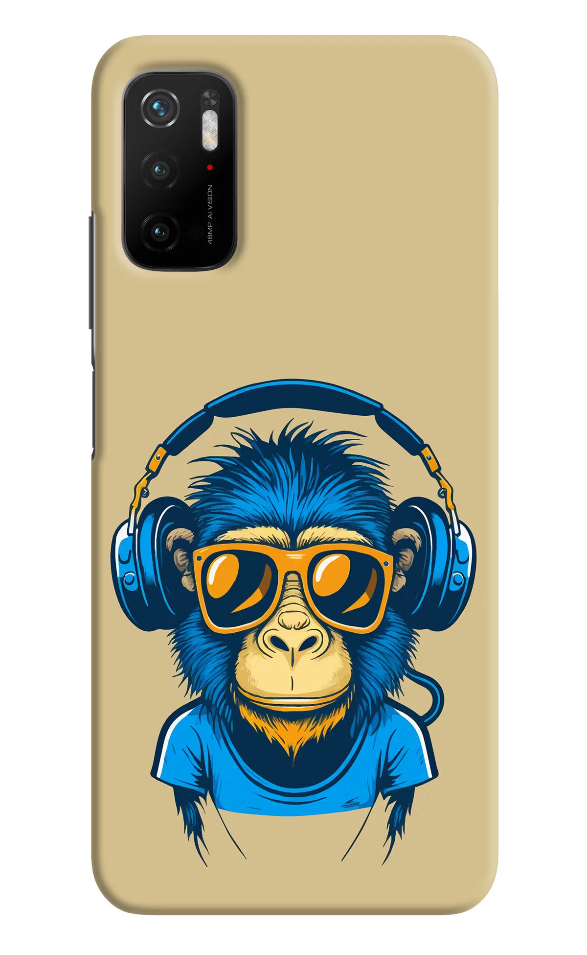 Monkey Headphone Poco M3 Pro 5G Hard Case Back Cover by Casekaro