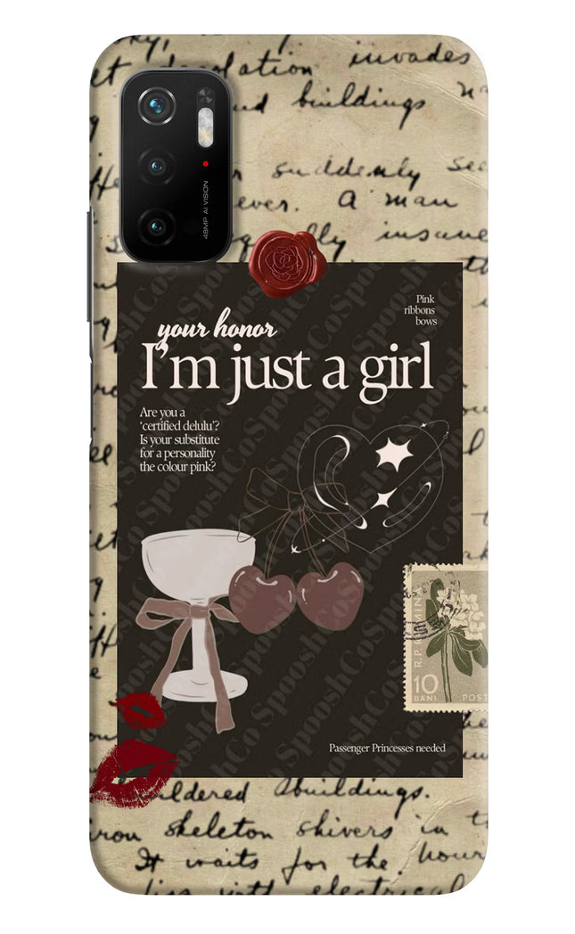 I am just a girl Poco M3 Pro 5G Hard Case Back Cover by Casekaro