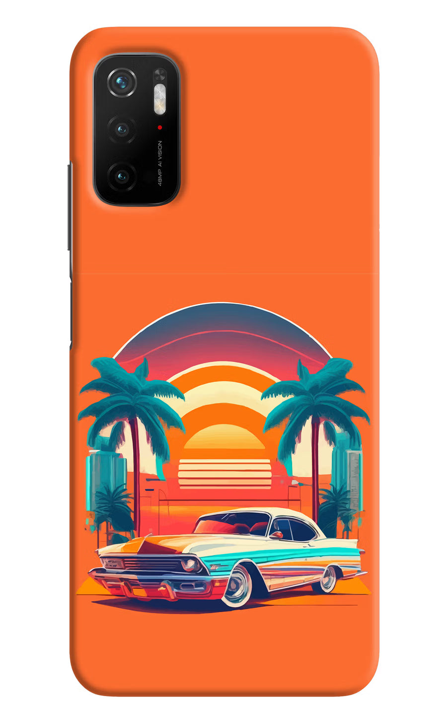 Palm Drive 80s Poco M3 Pro 5G Back Cover, Hard case