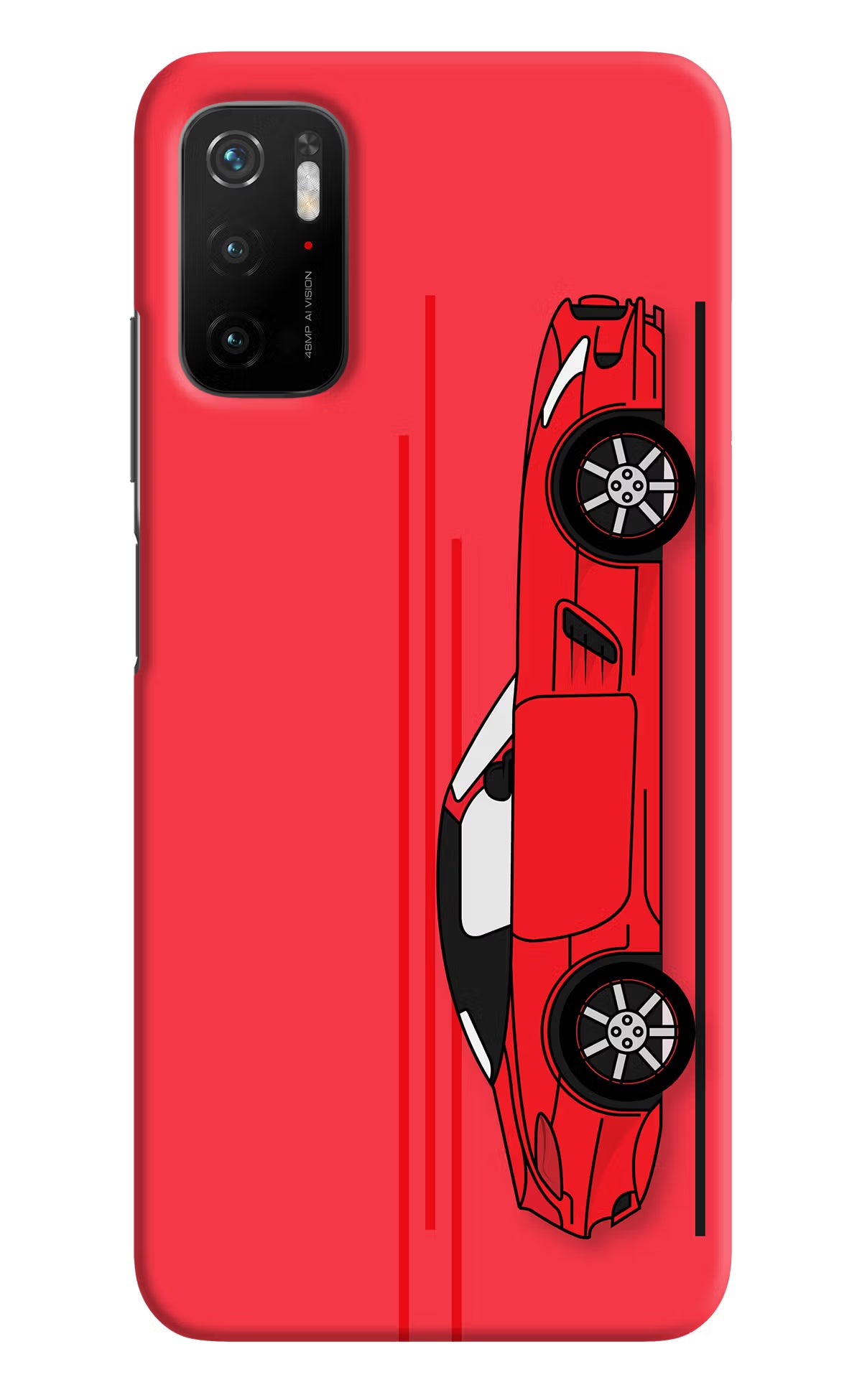 Red Velocity Poco M3 Pro 5G Hard Case Back Cover by Casekaro