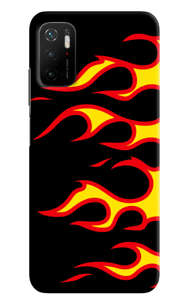 Side Sweep Flames Poco M3 Pro 5G Hard Case Back Cover by Casekaro