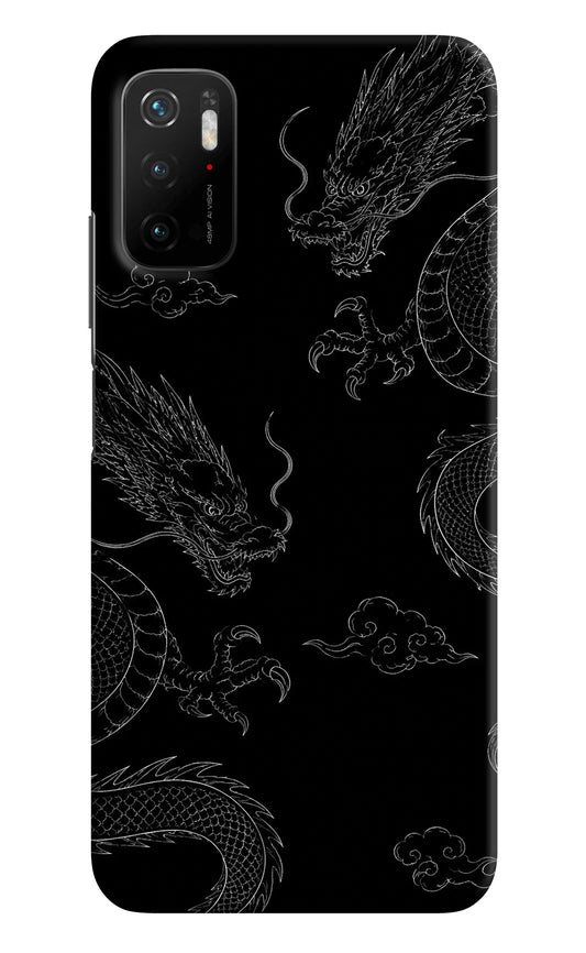 Twin Dragons Poco M3 Pro 5G Hard Case Back Cover by Casekaro