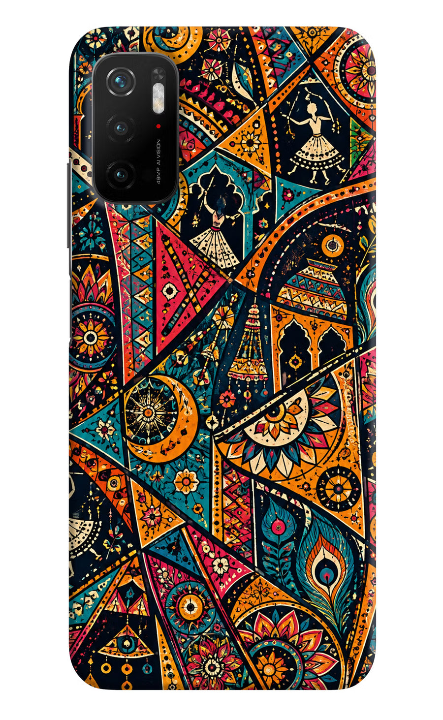 Folk Print Poco M3 Pro 5G Back Cover, Hard case
