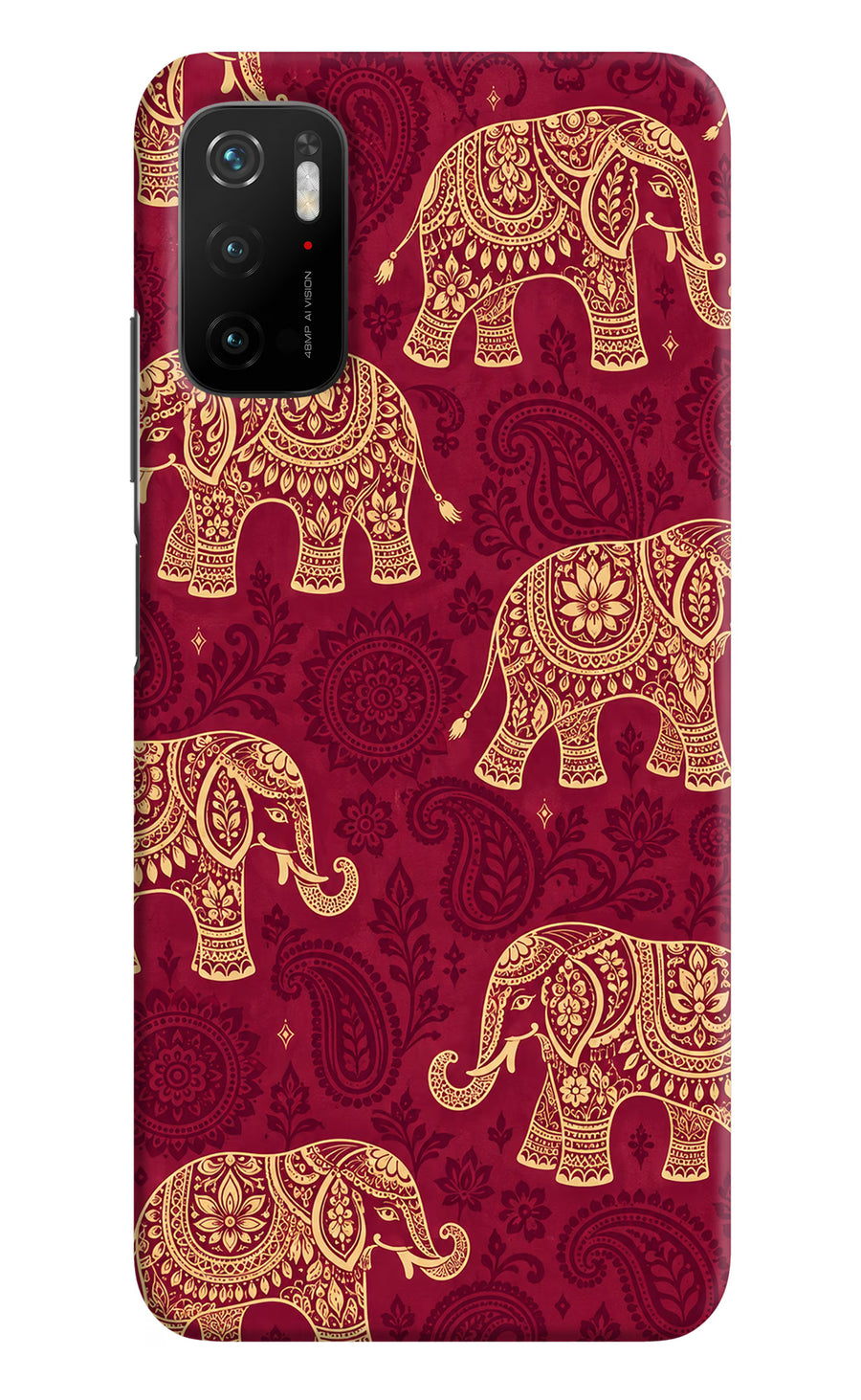 Maroon Elephant Poco M3 Pro 5G Back Cover, Hard case