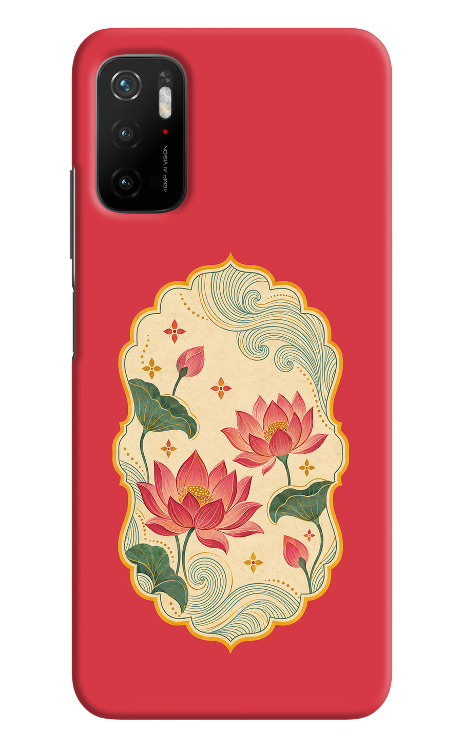 Pink Lotus Poco M3 Pro 5G Back Cover, Hard case