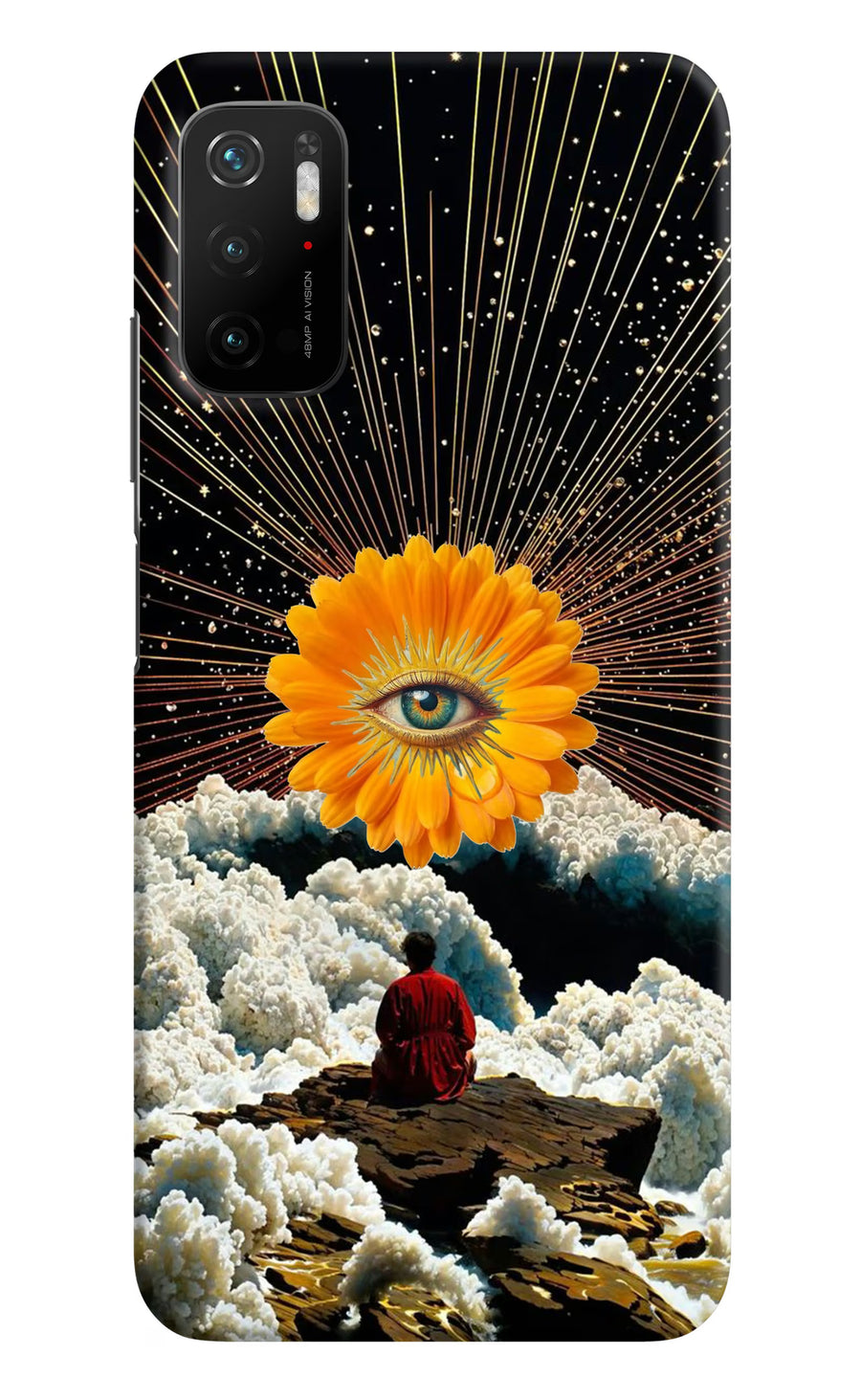 Cosmic Flower Poco M3 Pro 5G Back Cover, Hard case