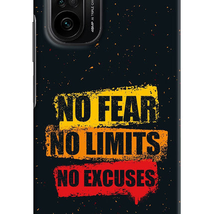 No Fear No Limits No Excuse Mi 11X/11X Pro Hard Case Back Cover by Casekaro
