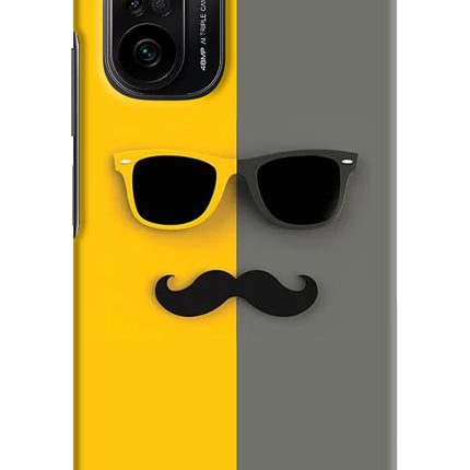 Sunglasses with Mustache Mi 11X/11X Pro Hard Case Back Cover by Casekaro