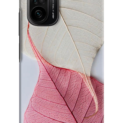 White Pink Leaf Mi 11X/11X Pro Hard Case Back Cover by Casekaro