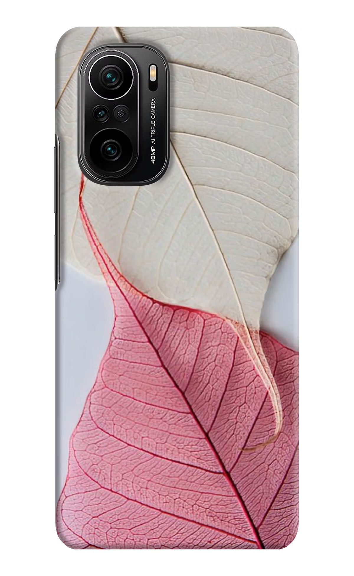 White Pink Leaf Mi 11X/11X Pro Hard Case Back Cover by Casekaro