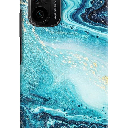 Blue Glitter Marble Mi 11X/11X Pro Hard Case Back Cover by Casekaro