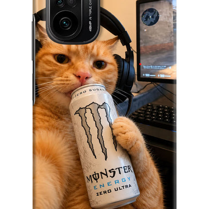 Gamer Cat Energy Mi 11X/11X Pro Hard Case Back Cover by Casekaro