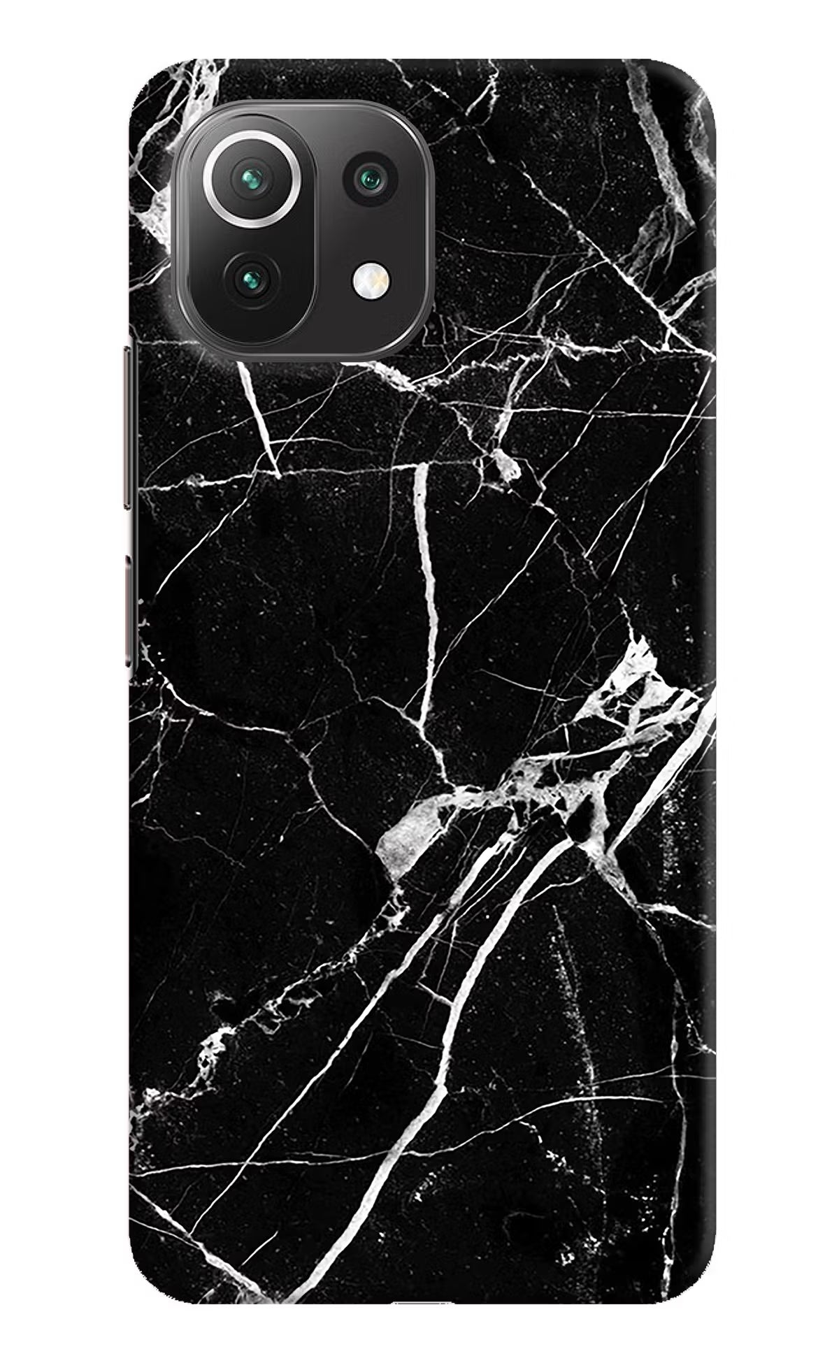 Black Marble Pattern Mi 11 Lite Hard Case Back Cover by Casekaro