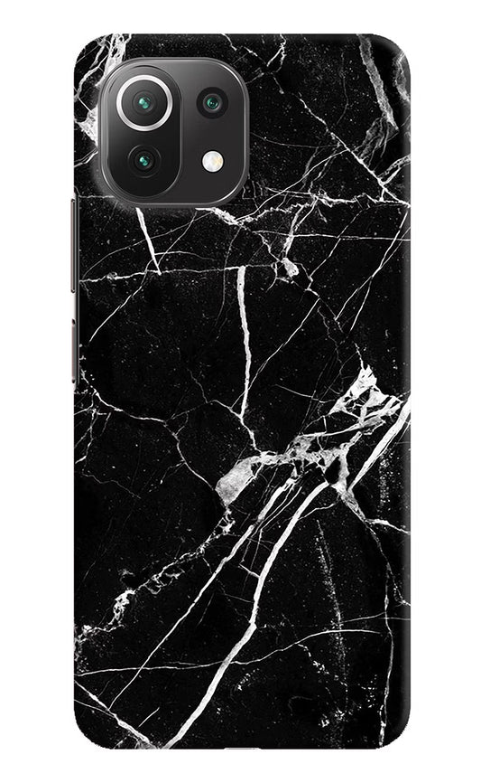 Black Marble Pattern Mi 11 Lite Hard Case Back Cover by Casekaro