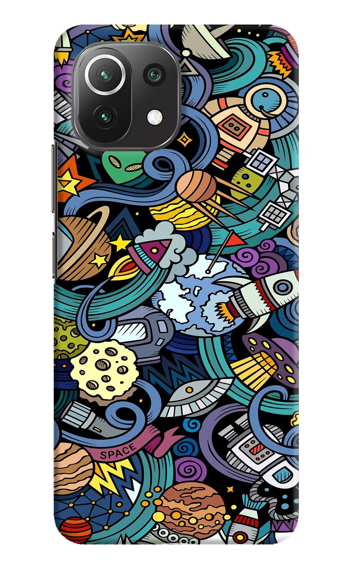 Space Abstract Mi 11 Lite Hard Case Back Cover by Casekaro