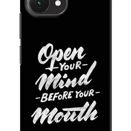 Open Your Mind Before Your Mouth Mi 11 Lite Hard Case Back Cover by Casekaro