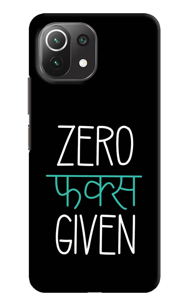 Zero Fucks Given Mi 11 Lite Hard Case Back Cover by Casekaro