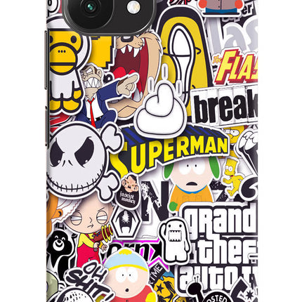 Sticker Bomb Mi 11 Lite Hard Case Back Cover by Casekaro