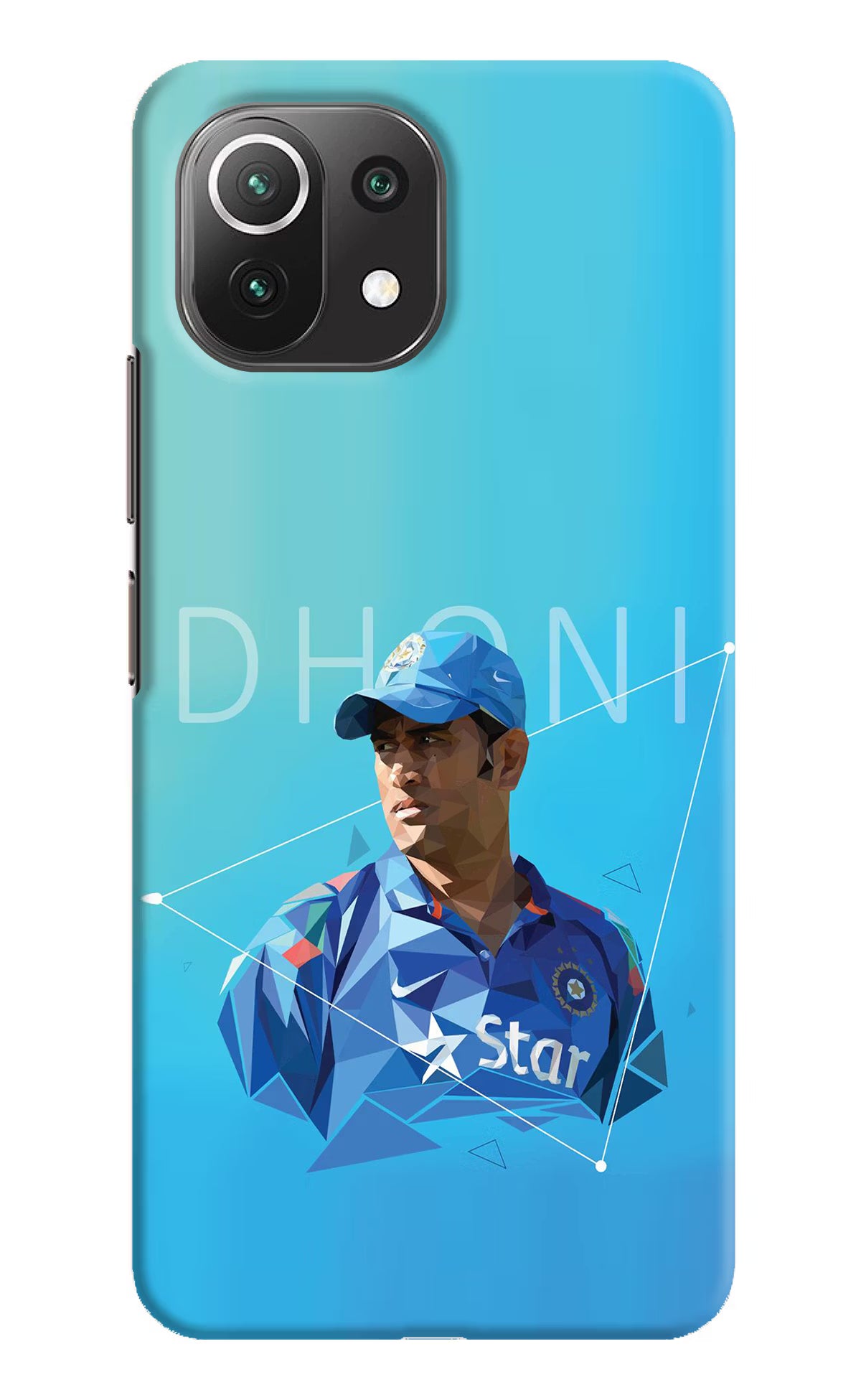 Dhoni Artwork Mi 11 Lite Hard Case Back Cover by Casekaro