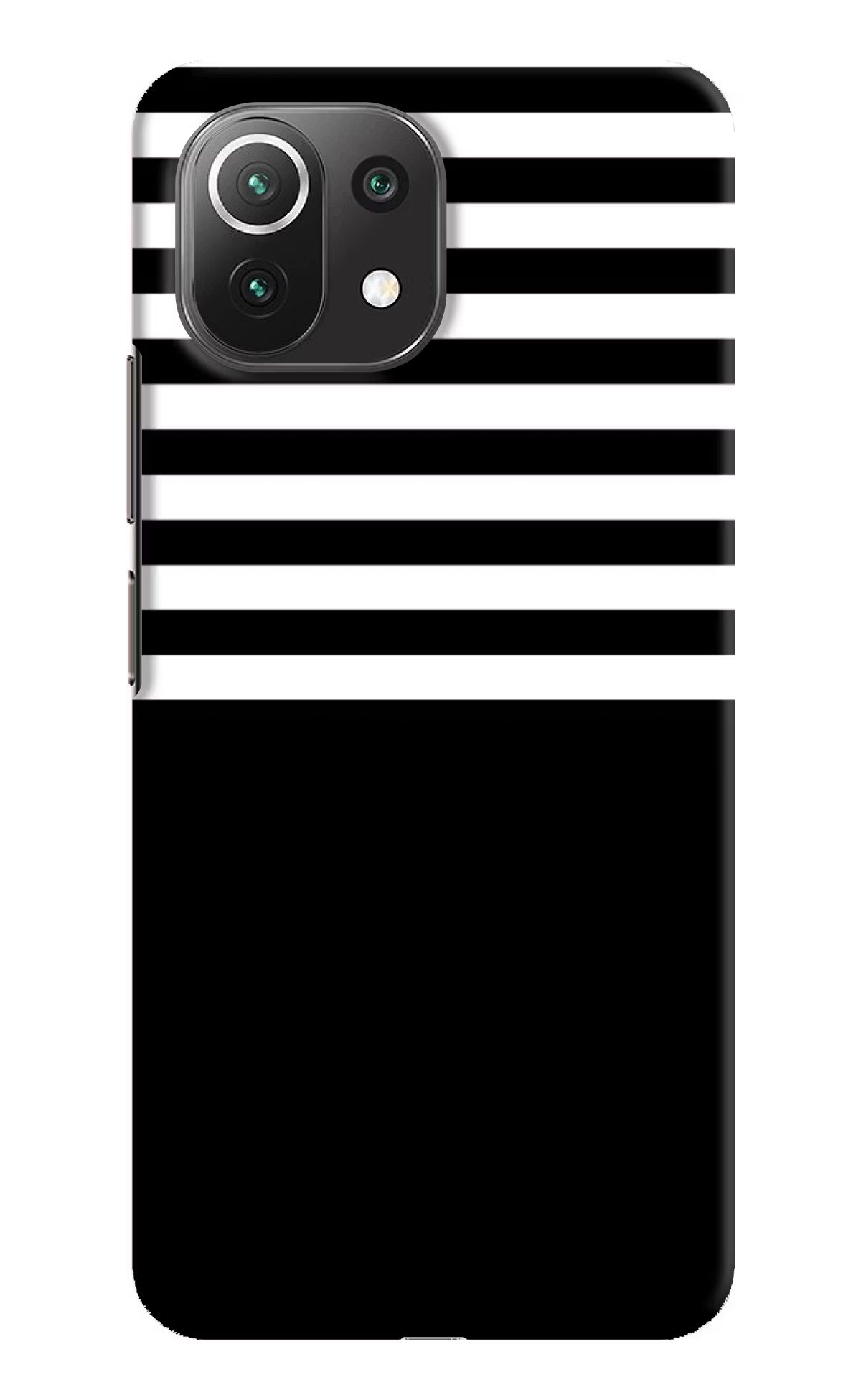 Black and White Print Mi 11 Lite Hard Case Back Cover by Casekaro