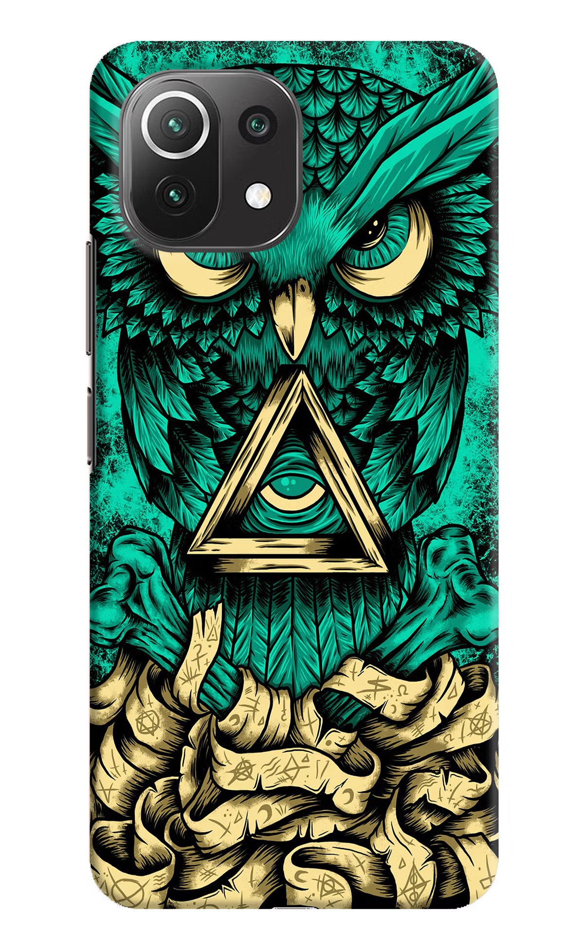 Green Owl Mi 11 Lite Hard Case Back Cover by Casekaro