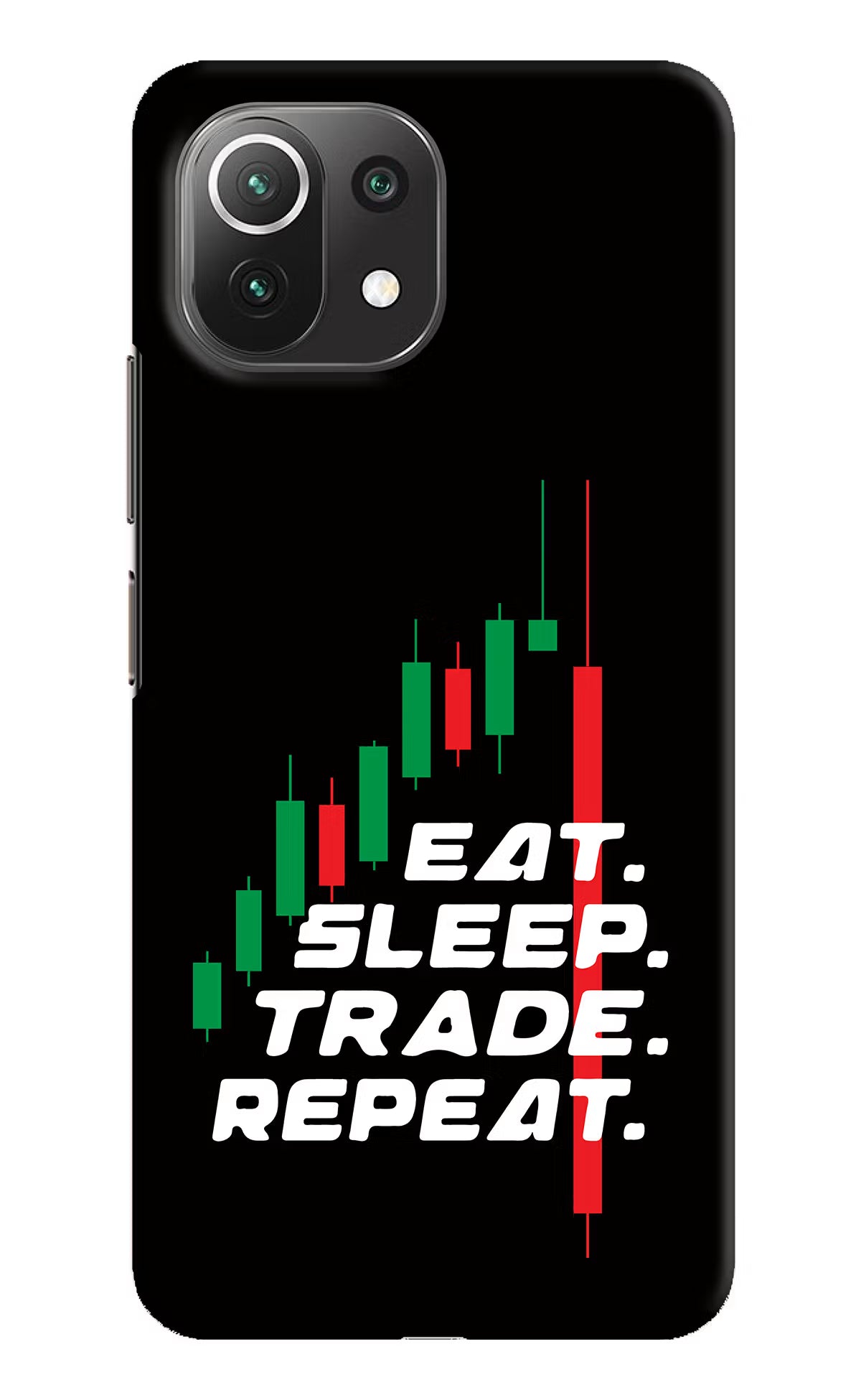 Eat Sleep Trade Repeat Mi 11 Lite Hard Case Back Cover by Casekaro