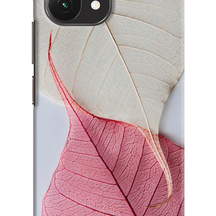 White Pink Leaf Mi 11 Lite Hard Case Back Cover by Casekaro